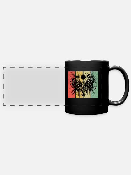 Paddleball Retro - Panorama-Tasse farbig - Schwarz