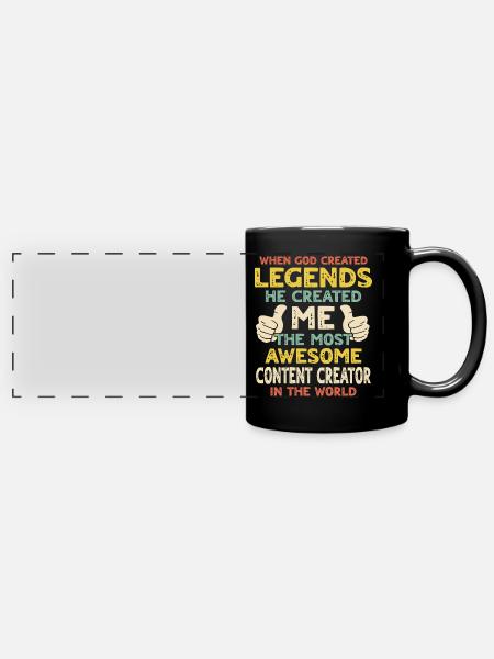 Content Creator - Panorama-Tasse farbig - Schwarz