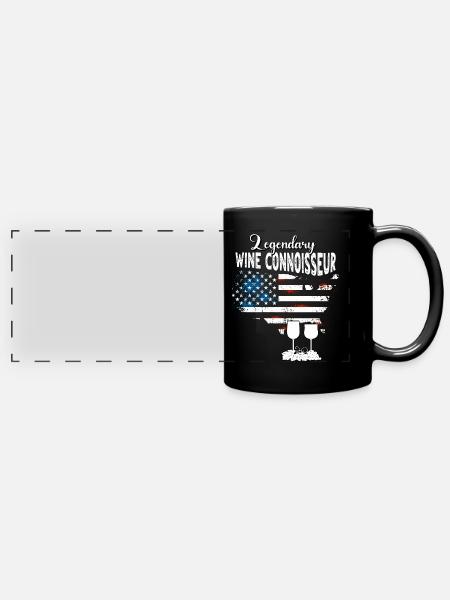 Weinkenner US - Panorama-Tasse farbig - Schwarz