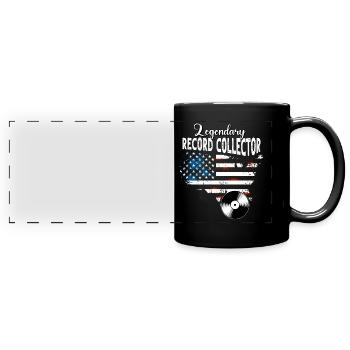Collectionneur de disques US - Mug panoramique uni - noir - Devant