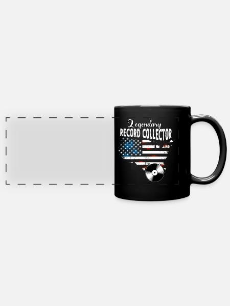 Plattensammler US - Panorama-Tasse farbig - Schwarz