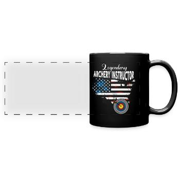 Entraîneur de tir à l’arc US - Mug panoramique uni - noir - Devant