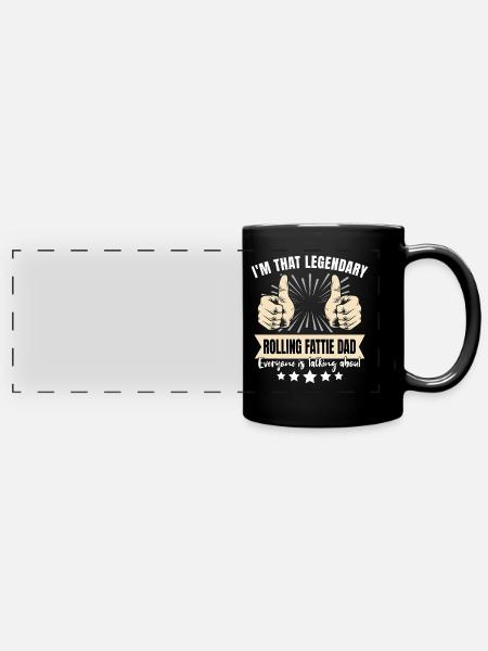 Legendärer Rolling Fattie Papa - Panorama-Tasse farbig - Schwarz