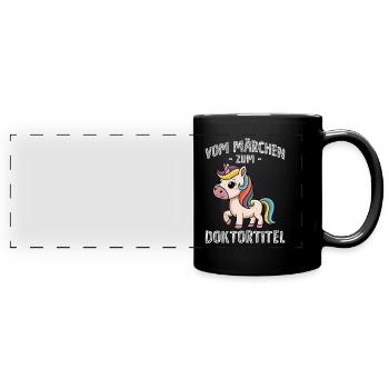 Doktorarbeit VOM MÄRCHEN ZUM DOKTORTITEL Lustig - Panorama-Tasse farbig - Schwarz - Vorne