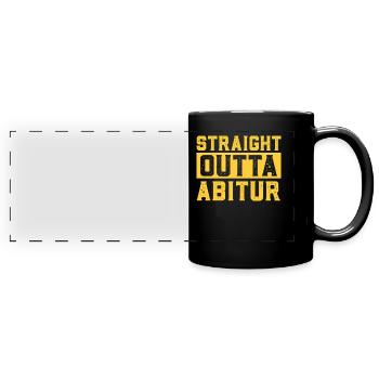 Abitur Prüfungen STRAIGHT OUTTA ABITUR Abi - Panorama-Tasse farbig - Schwarz - Vorne