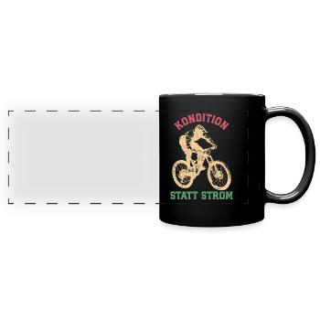 Radler KONDITION STATT STROM Radeln Lustiges - Panorama-Tasse farbig - Schwarz - Vorne