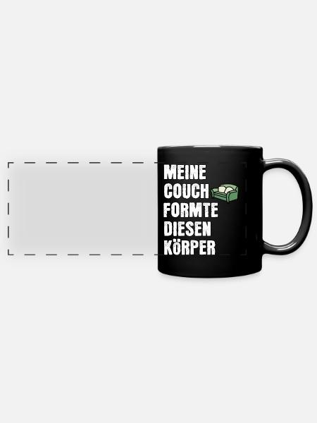 Spüche Couch Körper - Panorama-Tasse farbig - Schwarz