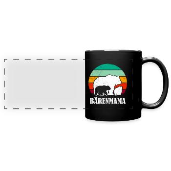 Werdende Mutter BÄRENMAMA Bald Mama Lustiges - Panorama-Tasse farbig - Schwarz - Vorne