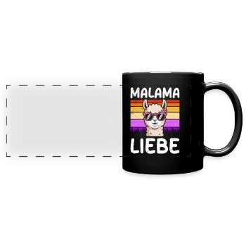 Bald Mama MALAMA LIEBE Retro Lustiges - Panorama-Tasse farbig - Schwarz - Vorne