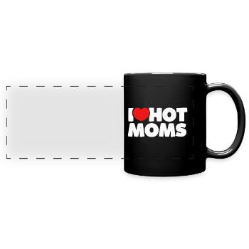 I love hot moms - Party Fun - Panorama-Tasse farbig - Schwarz - Vorne