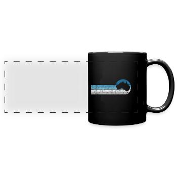 Australia Continent Retro Outback Gift Map - Full Colour Panoramic Mug - black - Front