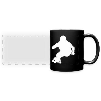 Downhill Longboarding - Panorama-Tasse farbig - Schwarz - Vorne