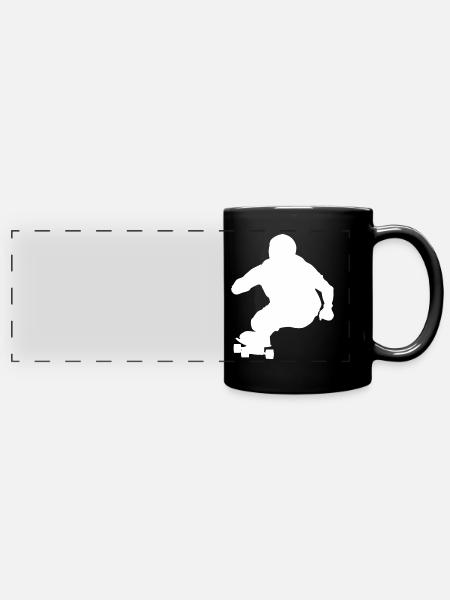 Downhill Longboarding - Panorama-Tasse farbig - Schwarz