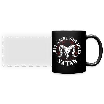 Satanismus Sprüche | Satanisten Horror Geschenke - Panorama-Tasse farbig - Schwarz - Vorne