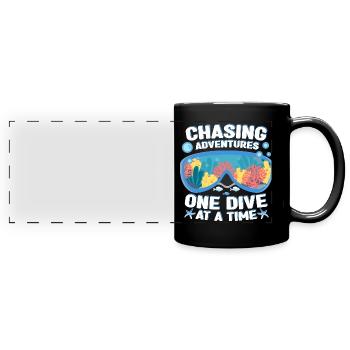 Dictons de plongeurs | Cadeau de plongée Goggles - Mug panoramique uni - noir - Devant