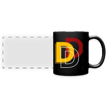 Buchstabe D Typo Geschenke - Panorama-Tasse farbig - Schwarz - Vorne
