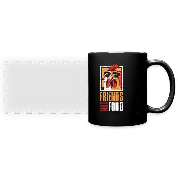 Friends no food gift vegan - Full Colour Panoramic Mug - black - Front