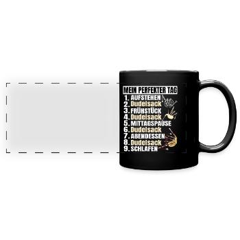 Dudelsack Musikverein Sackpfeifer Musiker - Panorama-Tasse farbig - Schwarz - Vorne