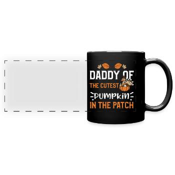 Daddy Of The Cutest Pumpkin In T... - Panorama-Tasse farbig - Schwarz - Vorne