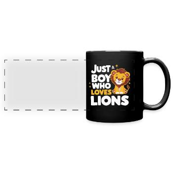 Lion Lion Animal Africa - Full Colour Panoramic Mug - black - Front