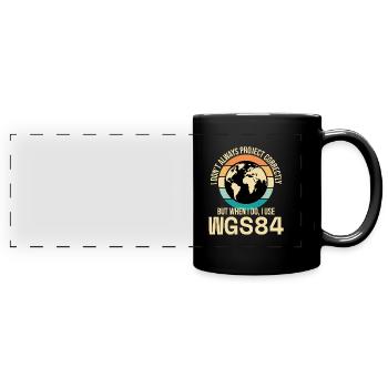 GIS Mapping Geospatial Data Analysis Cartography - Full Colour Panoramic Mug - black - Front