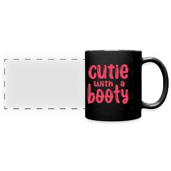 Cutie with a Booty - Gym Lover - Panorama-Tasse farbig - Schwarz - Vorne