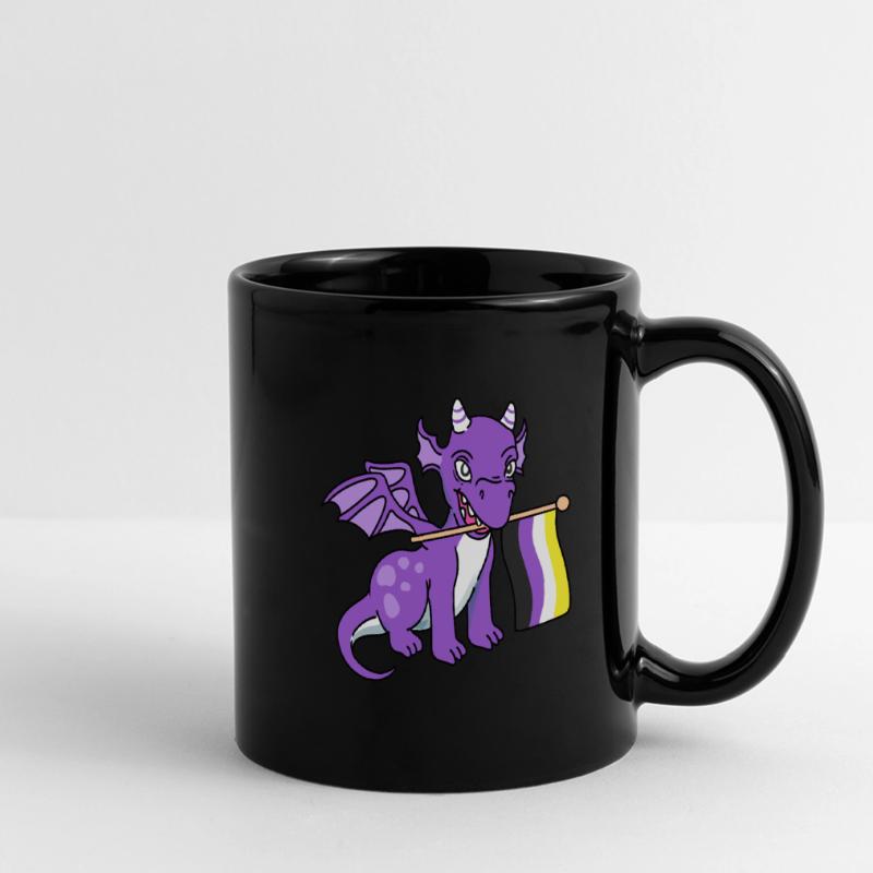 Nonbinary Pride Dragon Nonbinary Pride Full Colour Panoramic Mug