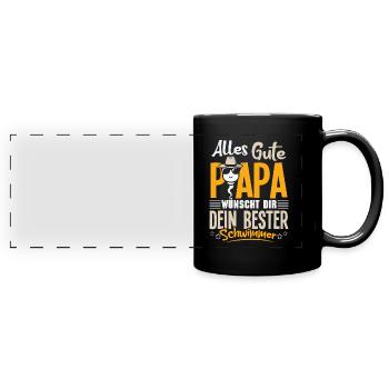 Alles Gute Papa wünscht dir dein bester Schwimmer - Panorama-Tasse farbig - Schwarz - Vorne