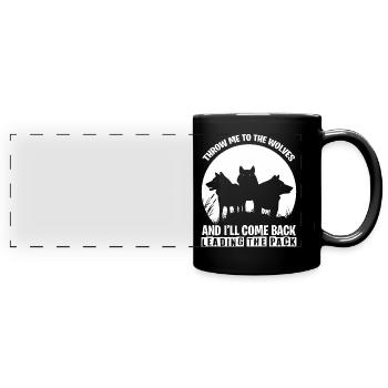Wolf Pack Pack Pack Wild Dog Wildlife - Full Colour Panoramic Mug - black - Front