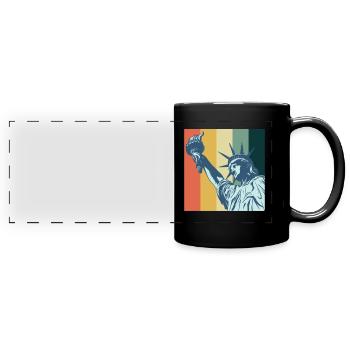 Statue of Liberty NYC Big Apple New York Liberty - Full Colour Panoramic Mug - black - Front