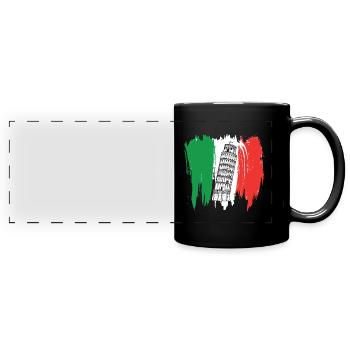 Pisa Leaning Tower Italy Tuscany Florence - Full Colour Panoramic Mug - black - Front