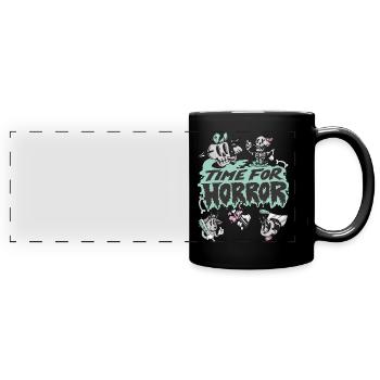Time For Horror Undead Skeleton Halloween Party - Full Colour Panoramic Mug - black - Front