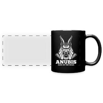 Anubis Dieu des morts Pyramides égyptologues Egyptol - Mug panoramique uni - noir - Devant