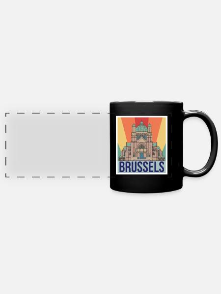 Brüssel Wissenschaft Atomkern Physik Atomphysiker - Panorama-Tasse farbig - Schwarz