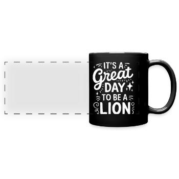 Lion Lion Animal Africa - Full Colour Panoramic Mug - black - Front