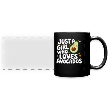 Avocado Food Guacamole Vegan - Full Colour Panoramic Mug - black - Front