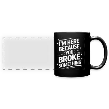 Technischer Support Computerfreak Nerd - Panorama-Tasse farbig - Schwarz - Vorne