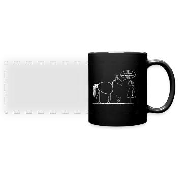 Horse Horse Lover Stable Riding Stable Koppel Pony - Full Colour Panoramic Mug - black - Front