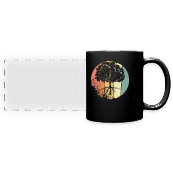 Umweltschutz Natur - Panorama-Tasse farbig - Schwarz - Vorne