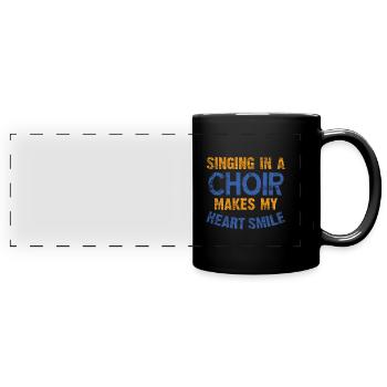 Chant choral - Mug panoramique uni - noir - Devant