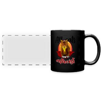Katzen-Atheist Luzifer - Panorama-Tasse farbig - Schwarz - Vorne