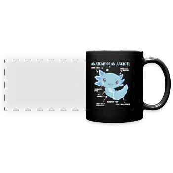 Axolotl Explanation Anatomy of an Axolotl - Full Colour Panoramic Mug - black - Front