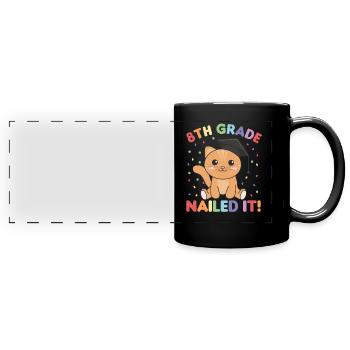 Kids 8th Grade nailed it Katze Graduation - Panorama-Tasse farbig - Schwarz - Vorne