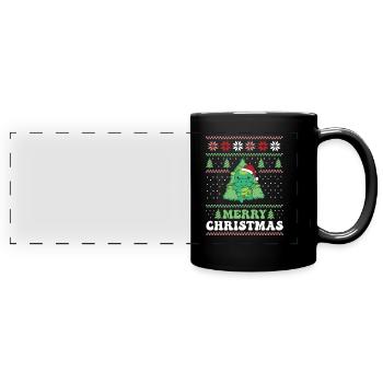 Merry Christmas retro ugly christmas Drache - Panorama-Tasse farbig - Schwarz - Vorne