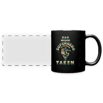 Dad because superhero is already taken - Mug panoramique uni - noir - Devant