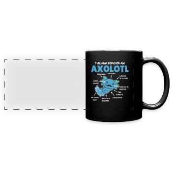 Axolotl Explanation Anatomy of an Axolotl - Full Colour Panoramic Mug - black - Front