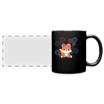 4 juillet American Fox for Kids USA Fox - Mug panoramique uni - noir - Devant