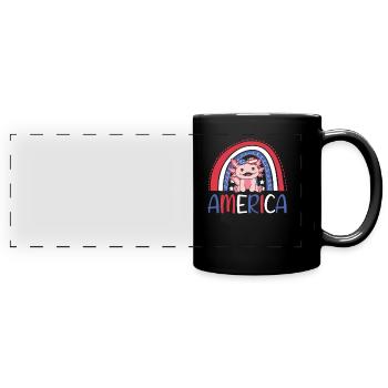 4 juillet American Axolotl for Kids USA - Mug panoramique uni - noir - Devant
