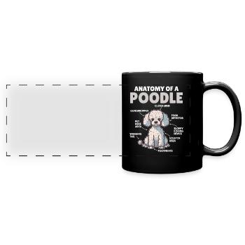 Dog Explanation Anatomy of a Poodle - Full Colour Panoramic Mug - black - Front