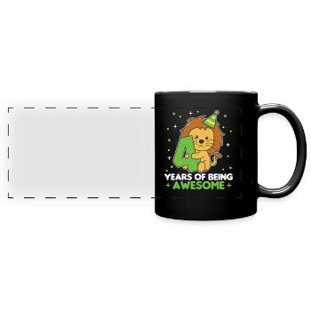 Léo pour les enfants de 4 ans - Mug panoramique uni - noir - Devant